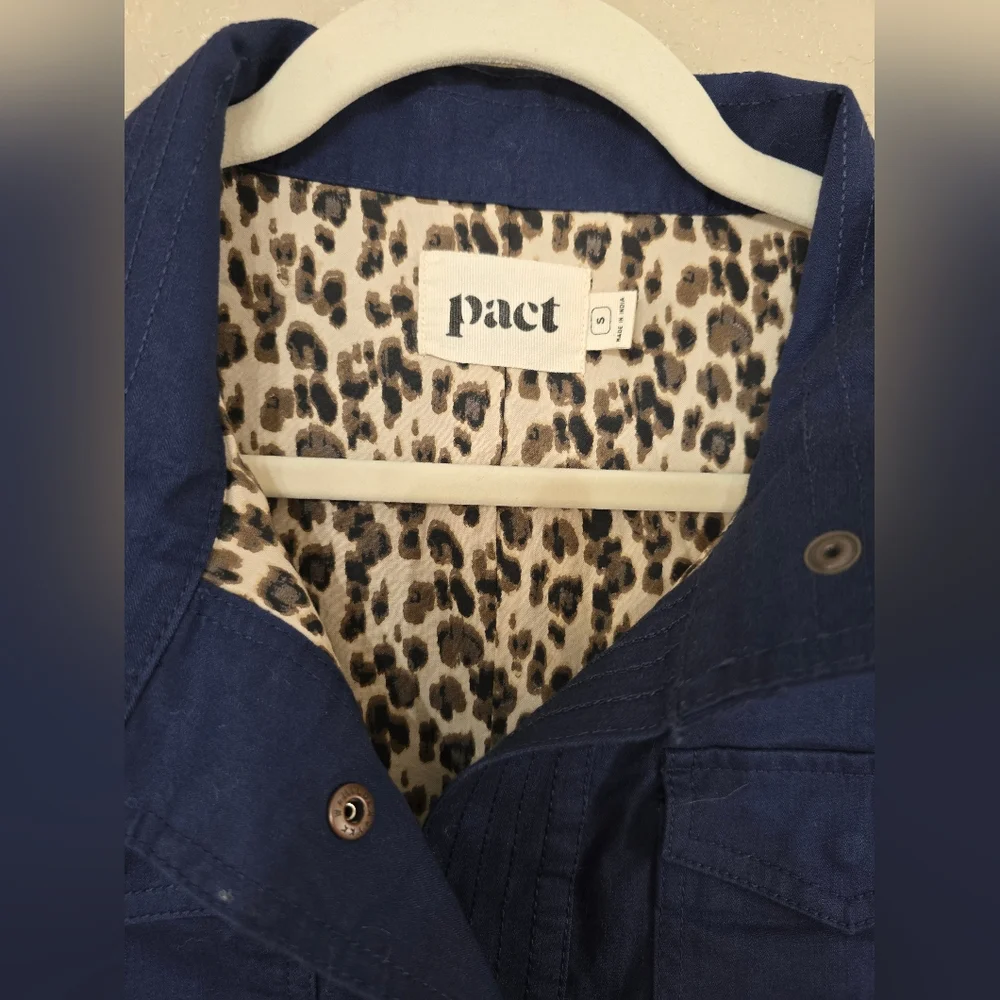 Pact Maritime Blue Organic Cotton Anorak Field Jacket - Picture 4 of 12